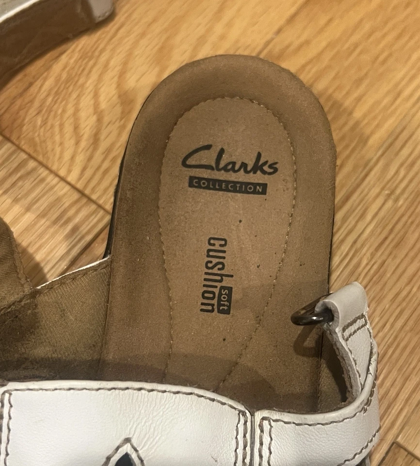 Женские сандалии-слинги Clarks Collection Leisa Lakelyn белая кожа размер 6,5 М - Изображение 3 из 4