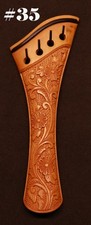 Handmade Carved Boxwood VIOLA Tailpiece 16.5-17"  Harp Mod Flowers design 35