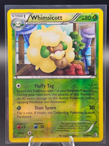 Whimsicott Reverse Holo 15/149 LP Boundaries Crossed Pokemon Card