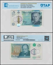 Great Britain 5 Pounds Sterling, 2023, P-398, UNC Polymer, Authenticated