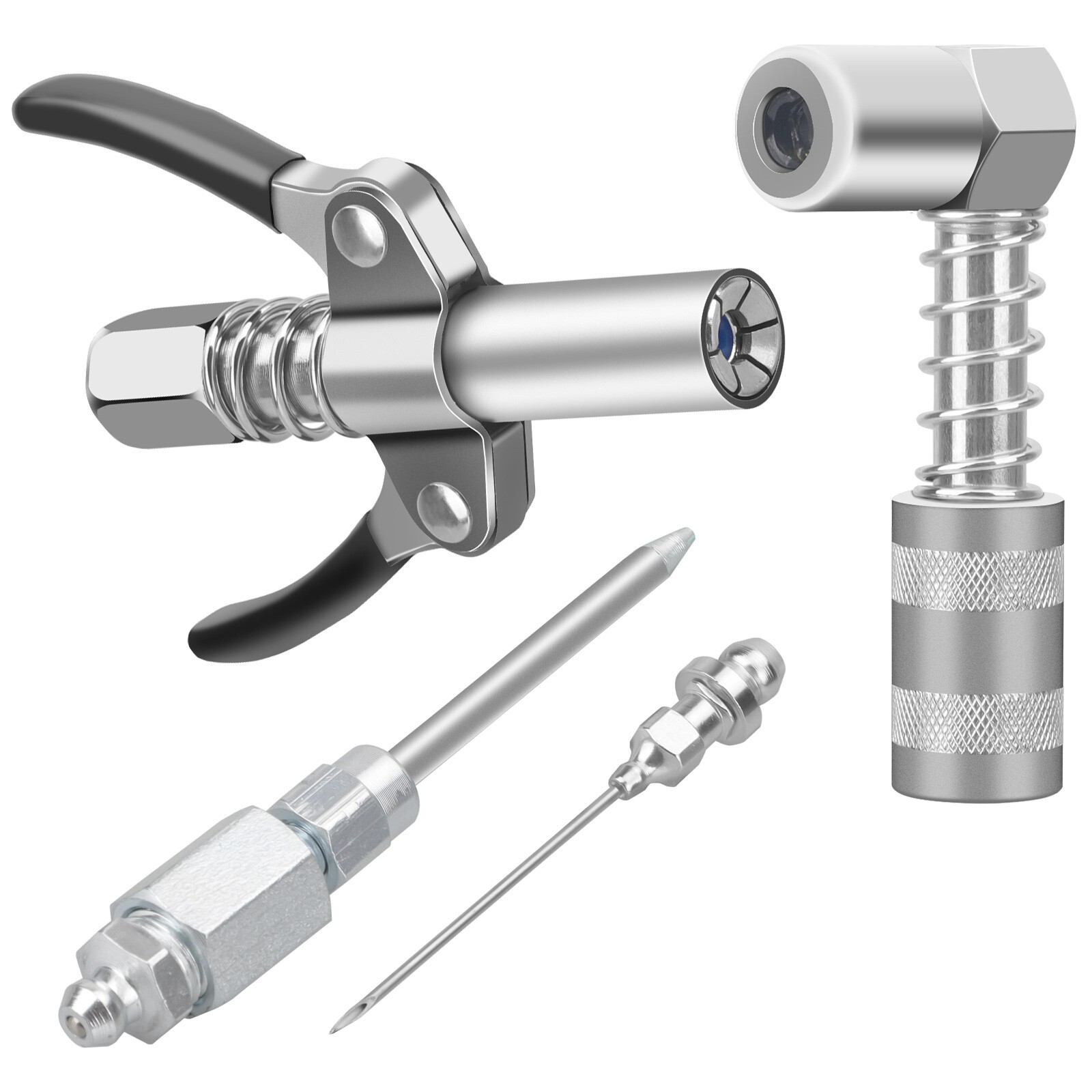 Carbon Steel Grease Gun Accessory Set 4-Piece Leak-Free 1/8"NPT Auto Repair US