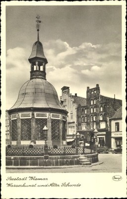 Ak Hansestadt Wismar, Wasserkunst, Alter Schwede - 4423045