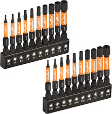 Impact Hex Head Allen Wrench Drill Bit Set 20Pcs (Metric&Sae), 1/4” Hex-Shank S2