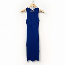 Milly Rid Knee Length Dress Sz P Ribbed Bodycon Stretchy Cobalt Blue KSD002 NWT