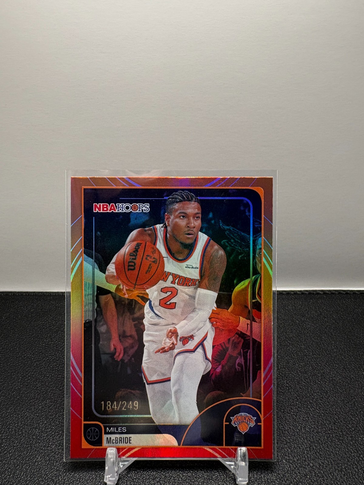 2025-26 Topps NBA Hoops Miles McBride #137 Red and Orange Hoops /249