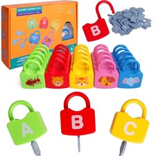 Colorful Alphabet Learning Lock Toys - 26 Letter Combinations  Keys, Montessori
