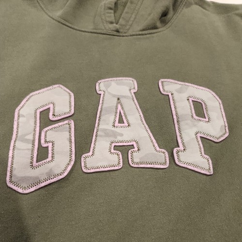 Gap girls hoodie Olive Green sz XXL Pink Logo Soft Comfy Everyday wear normcore - Picture 6 of 9