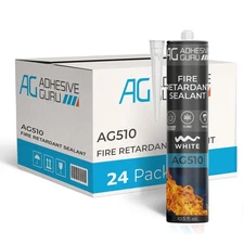 Adhesive Guru AG510 - Fire Retardant Sealant (24x10.5 fl oz), Non-Flammable H...