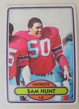 1980 Topps Football Card 62 Sam Hunt New England Patriots 