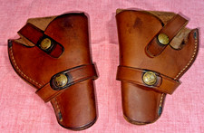 Vintage Brauer Bros H23 Holster Pair LH RH Fits S W Colt 4" Revolvers Leather