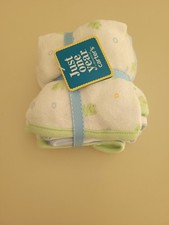 Just One Year Carters Set of Six Washcloths Frogs Dots Stripes Baby Infant