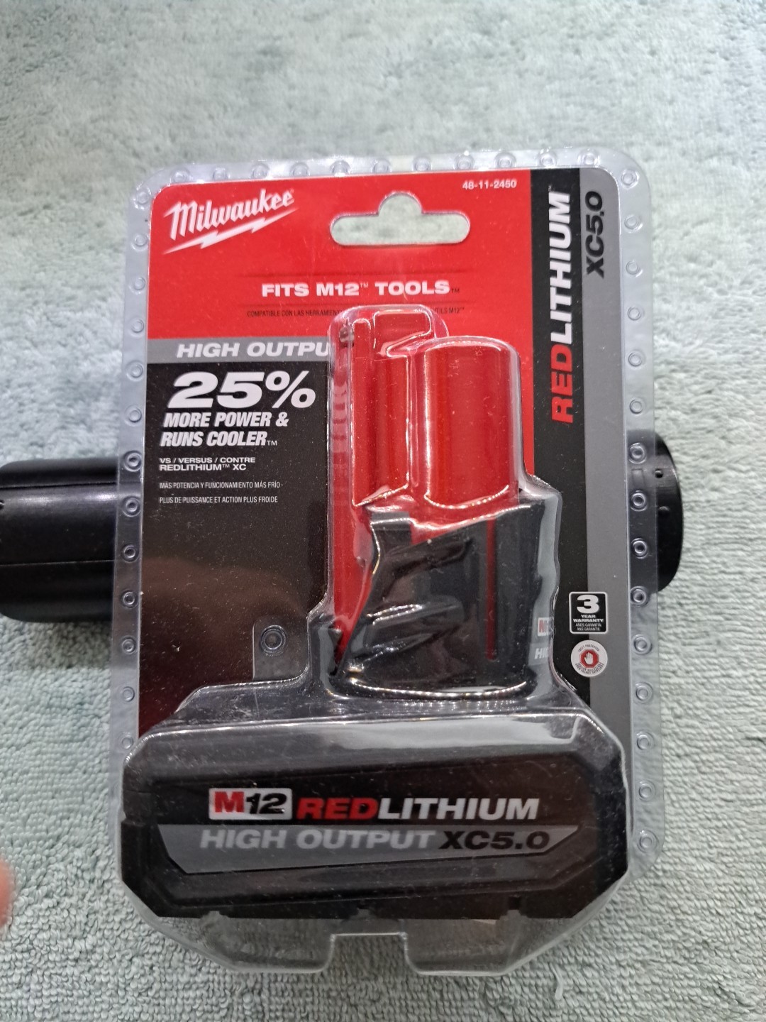 MilwaukeeM12HighOutputXC5.0Lithium-IonBatteryPack-Red(48-11-2450)