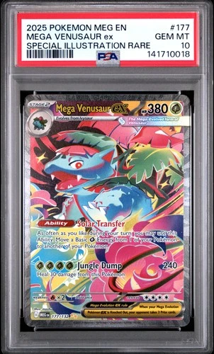 2025 POKEMON MEGA EVOLUTION SPECIAL ILLUSTRATION RARE MEGA VENUSAUR EX PSA 10