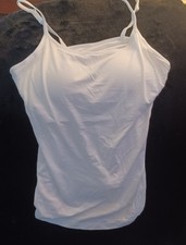 womens camisole with shelf bra white size S