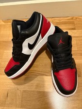 Nike Air Jordan 1 Low Black White Red Bred Toe UK [8] – Genuine – Used