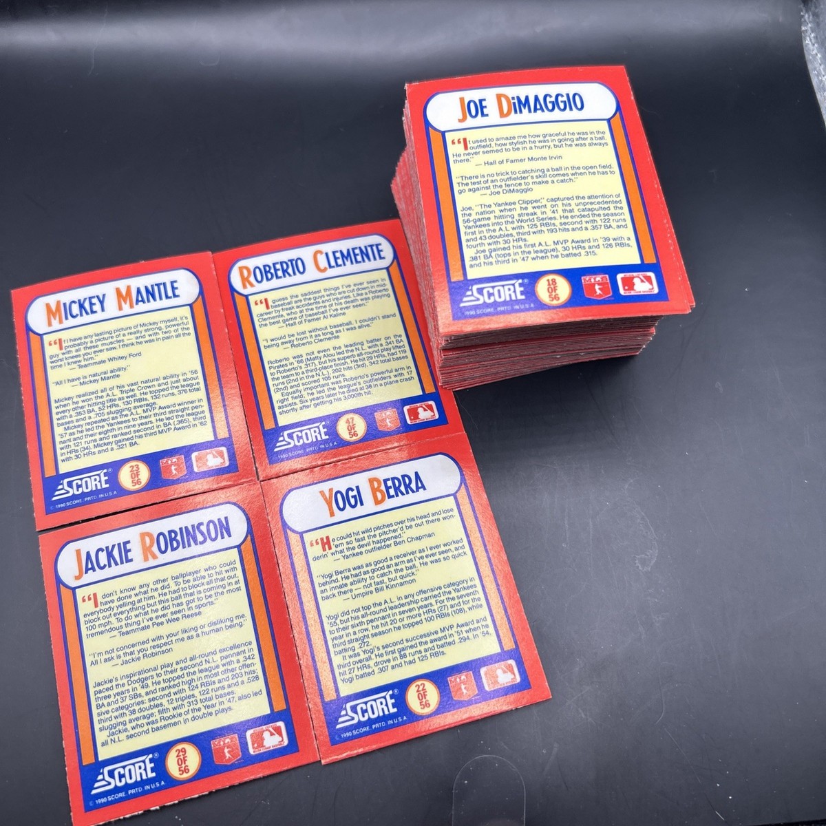 1990 Score Baseball Magic Motion Trivia Complete 56 Card Set