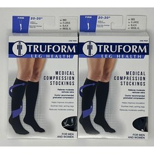 Truform Leg Health Medical Compression Stockings 8865 Size XL Black - 2 Pair