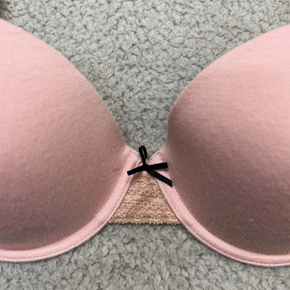 Sujetador COSMOPOLITAN 36C Camiseta Sujetador Rosa Algodón Borde Foto 2 de 4