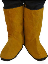 Leather Welding Boot  Shoes Covers, Fire Resistant Welding Spats, Heat and Abra