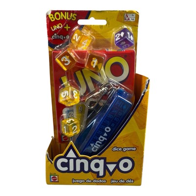 Mattel Vintage Bonus Uno + Cinq-O Portable Dice Game Brand New Sealed HTF