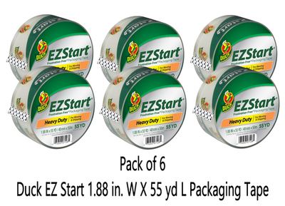 #ad 6 Rolls Duck EZ Start 1.88 in. W X 55 yd L Packaging Tape $19.99