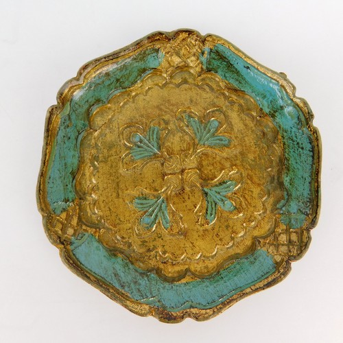 Set of 6 Vintage Italian Florentine Gold Gilt Hand Painted Coasters 4" - Picture 8 of 17