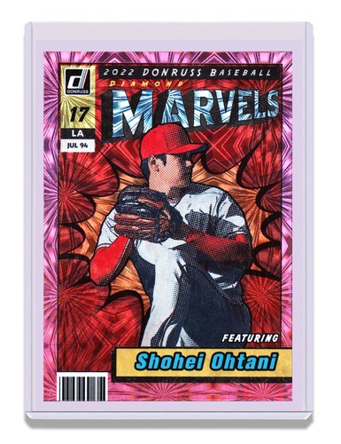 Shohei Ohtani 2022 Donruss Marvels Pink Fireworks SP LA Angels / Dodgers #M-9