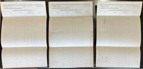 CIVIL WAR 6th PA MILITARY DUTY ENROLLMENT DOCUMENT CARBON COUNTY PA SOLDIERS