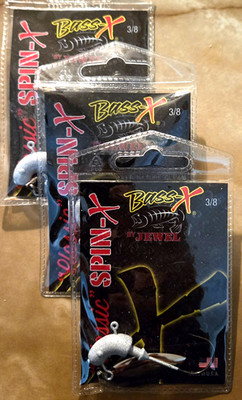 3X Jewel Classic Spin X Jig Hooks with Spinner Blade, 3/8, NIP, Free Shipping