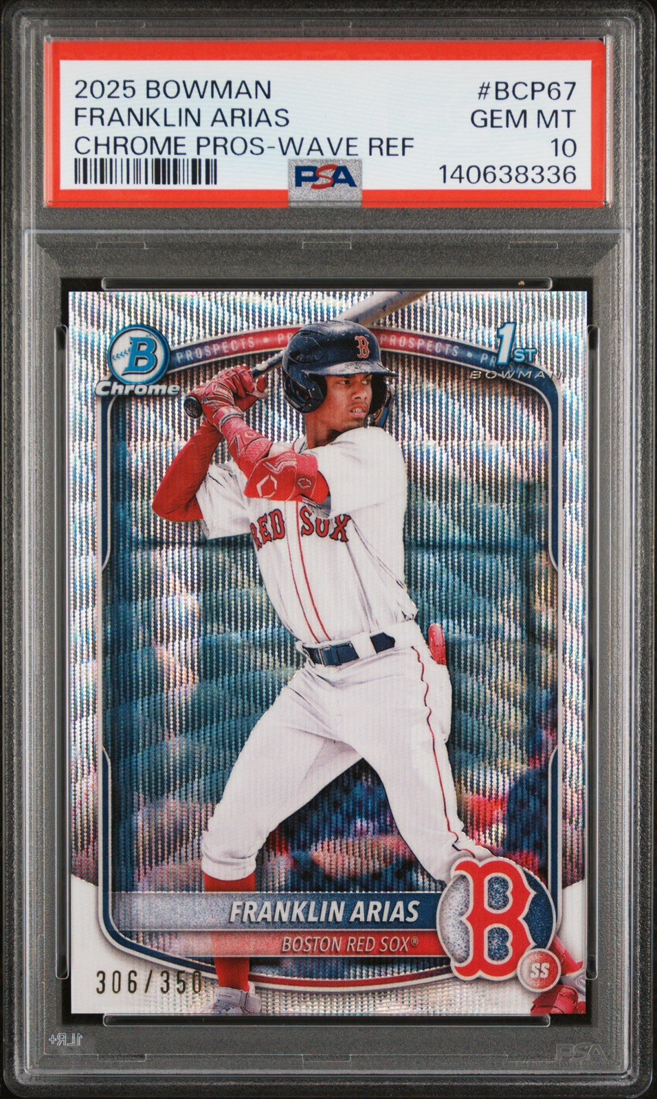 2025 Bowman - Chrome Prospects Franklin Arias #BCP-67 Wave Refractor /350 (RC)