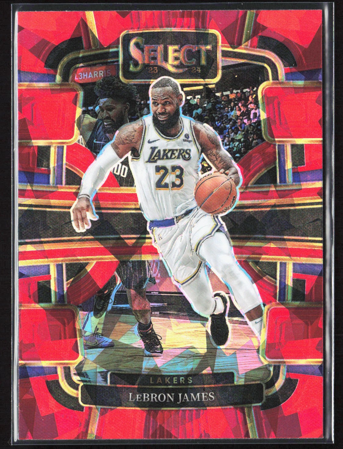 2023-24 Panini Select LeBron James Concourse Red Cracked Ice Prizm #66 Lakers