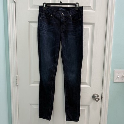 Lucky Brand Womens Size 4/27 Brooke Skinny Flat Front Distressed Dark Wash Jeans