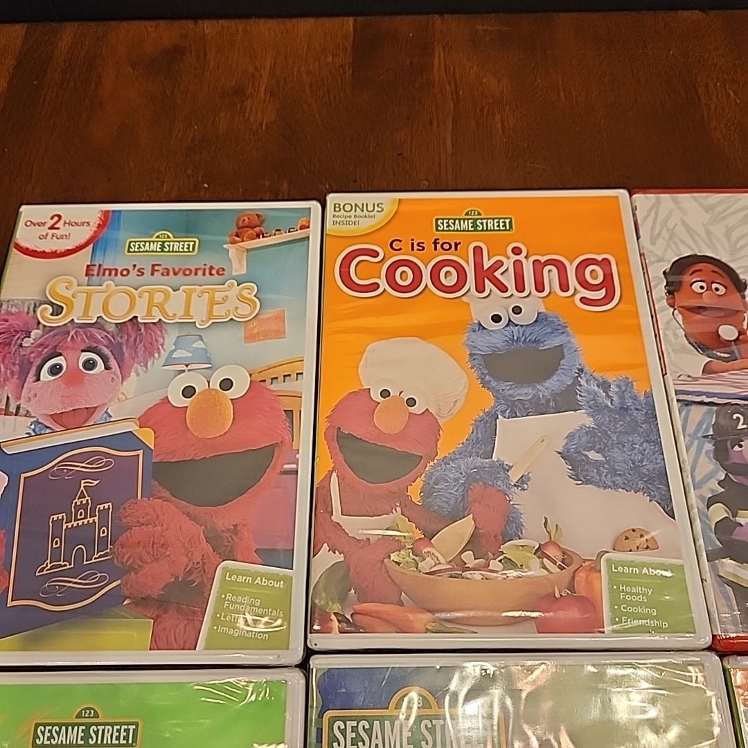NEW SEALED Lot Sesame Street & Elmos World DVD Set PLAY ALL DAY
