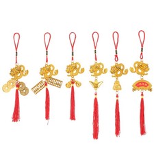 6 Pcs Chinese Traditional Small Dragon Ornament New Year Pendant