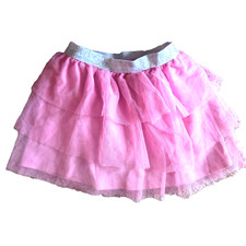 Pink Tulle Tutu Skirt w/Built In Shorts Size 6 Skort Layered Jumping Beans