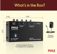 Pyle Phono Turntable Preamp Mini Stereo Preamplifier - Low Noise