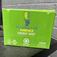 Gorilla Mind Caffeine Energy Shot - Exotic Kiwi- 6 Drinks, 3 Fl Oz Each