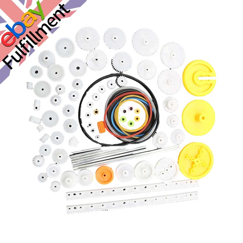 82PCS/Set Plastic Gear DIY Technology Set for Toy Motor Car Robot Model Kit N