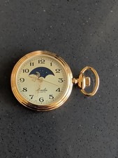 Orologio da tasca Moulin sole fasi lunari necessita di batteria N92 così com'è