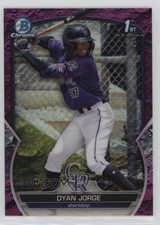 2023 Bowman Chrome Prospects Fuchsia Lunar Crater Refractor /199 Dyan Jorge sc8