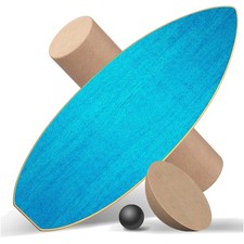 Balance Board Holz Erwachsene Rutschfest Balance Trainer mit Rolle Ball