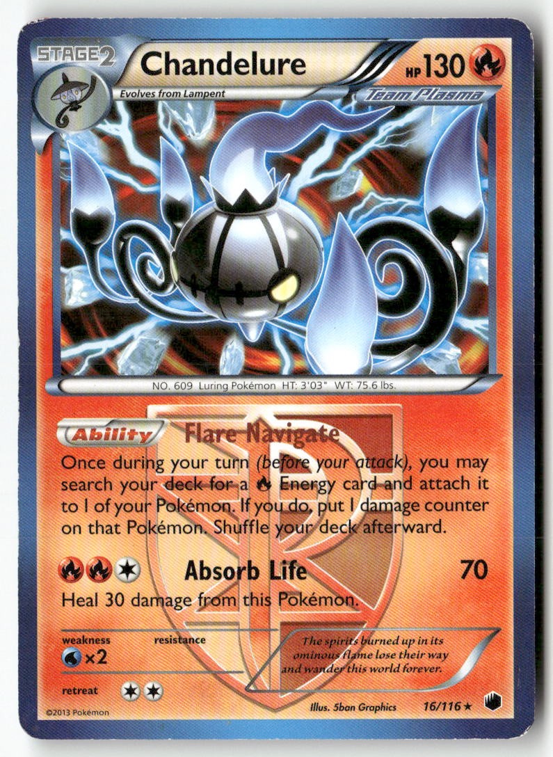 Chandelure (BW Plasma Freeze) 16/116 Rare Deck Exclusives Pokemon Heavily Played