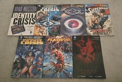 Identity Crisis, Infinite Crisis + tie-ins, Flashpoint and Final crisis TPB's