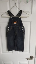 Y2K Gymboree Denim Overalls With Tiger Embroidery Size 12-18 Months