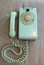 Vintage Bell Systems Western Electric Turquoise/Seafoam Green Rotary Wall Phone
