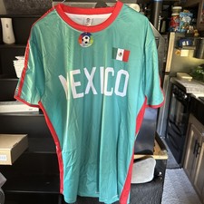 Mexico Shirt Fiesta Unisex Large Soccer Football Team Jersey Fiesta Flag NWTs.