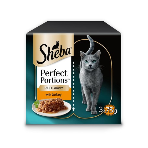Sheba Portions with Turkey Chunks in Gravy 8 x 3x(2x37.5g) 