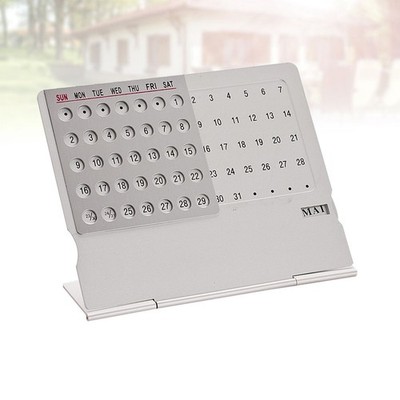  1pc Mini Ultra-Thin Desktop-Kalender Metall Perpetual Calendar Jährliche Agenda