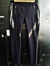 MARCCAIN sportliche Hose Damen, 42, 'midnigtblue', Applikationen im Leder-look