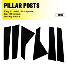6 Pillar Post Window Door Trims Black Fits Cadillac CT6 2016 2017 2018 2019 2020